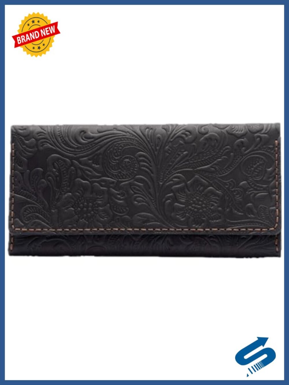 Handmade Full Grain Leather Western Wallet Tooled Clutch Card Case